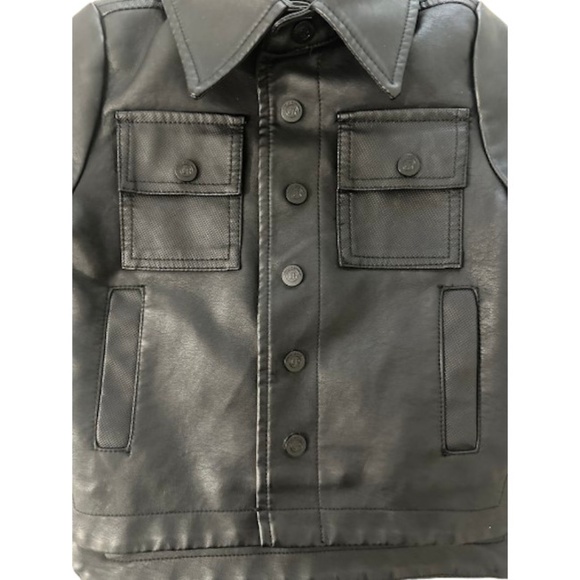 2PC Toddler Boy Faux Leather Jacket & Knit Sweater 12-18 Months - Picture 3 of 9